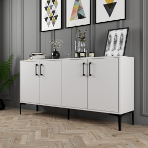 Comoda Model Kiev, Alb, 160x35x78 cm - Img 2