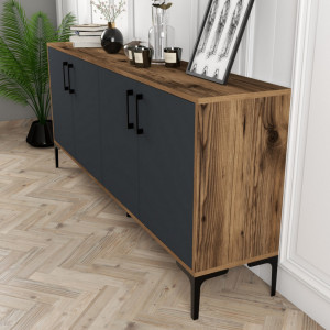 Comoda Model Kiev, Nuc/Antracit, 180x35x78 cm - Img 4