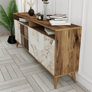 Comoda Model Milan V1, Nuc/Alb, 180x35x78.6 cm - Img 4