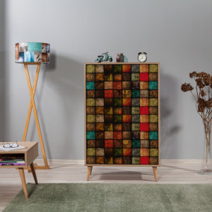 Comoda Model Multibox, Stejar sonoma, 80x36x127 cm - Img 2