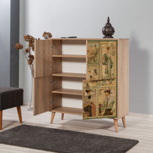 Comoda Model Multilux-732, Stejar sonoma, 95x36x111 cm - Img 3