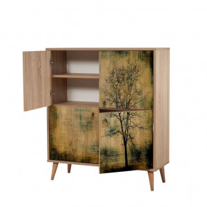 Comoda Model Multilux, Stejar sonoma, 95x36x111 cm - Img 7