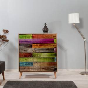 Comoda Model Multilux, Stejar sonoma, 95x36x111 cm - Img 2