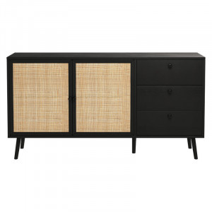 Comoda Model Oslo, Negru/Natur, 150x39x79 cm - Img 4