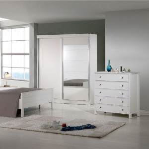 Comoda Model Rio, Alb, 100x47x110 cm - Img 1