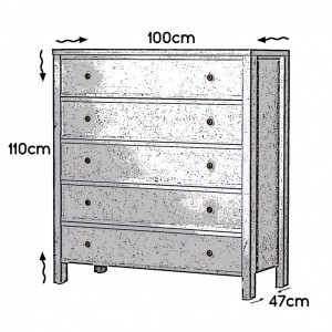Comoda Model Rio, Alb, 100x47x110 cm - Img 4