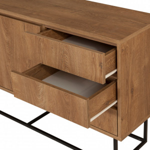 Comoda Model Ruba, Nuc/Negru, 140x36x72 cm - Img 5
