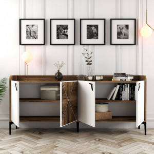 Comoda Model Venedik, Nuc/Alb, 180x35x78 cm - Img 3