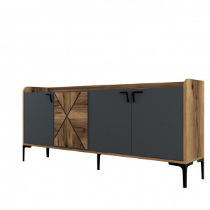 Comoda Model Venedik, Nuc/Antracit, 180x35x78 cm - Img 6
