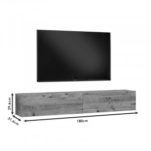 Comoda TV de perete Dello color alb - sonoma 180x31.6x29.6cm - Img 6