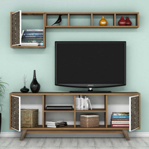 Comoda TV İnci - Walnut, Alb - Img 2