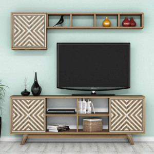 Comoda TV İnci - Walnut, Crem - Img 1