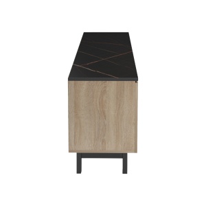 Comodă TV Kasandra, negru/stejar sonoma, 180x35x48.5 cm - Img 7