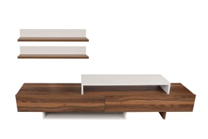 Comoda TV Nirvana - Teak, Alb - Img 12