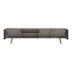 Comoda TV Osclo, Sonoma/Antracit, 160 x 30 x 41 cm - Img 2