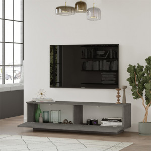 Comoda TV Pako World, Model Zoeva, 140x35.5x38 cm, Gri ciment - Img 3