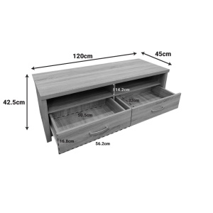 Comodă TV Podizor, stejar sonoma, 120x45x42.5 cm - Img 5