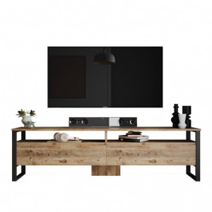 Comoda TV Salvador, Model Ansamblu, 180x56x35.5 cm, Pin atlantic - Img 5
