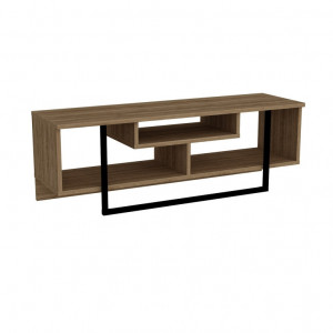 Comoda TV Salvador, Model Asal, 119.4x40.2x35.2 cm, Nuc/Negru - Img 3
