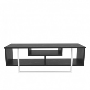 Comoda TV Salvador, Model Asal, 120x40.2x35.2 cm, Negru/Alb - Img 6