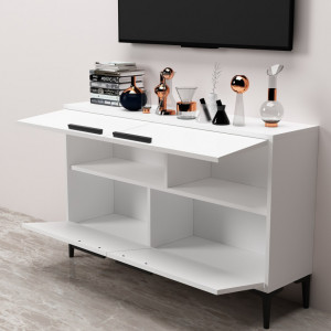 Comoda TV Salvador, Model Ctn, 120x75x30 cm, Alb - Img 5