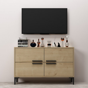 Comoda TV Salvador, Model Ctn, 120x75x30 cm, Stejar safir - Img 4