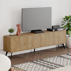 Comoda TV Salvador, Model Dune, 180x50x29.6 cm, Stejar - Img 2