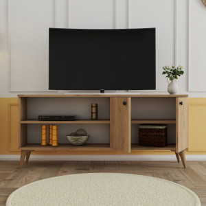 Comoda TV Salvador, Model Everest1572, 138x60x29.5 cm, Stejar - Img 3