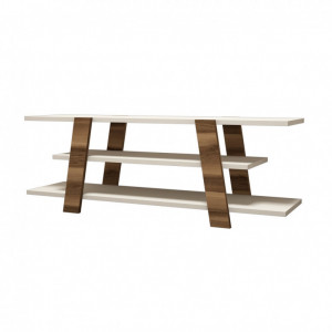 Comoda TV Salvador, Model Flower, 120x42x33.6 cm, Nuc/Crem - Img 3