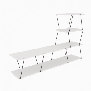 Comoda TV Salvador, Model Ilgaz, 150x93x30 cm, Alb - Img 2