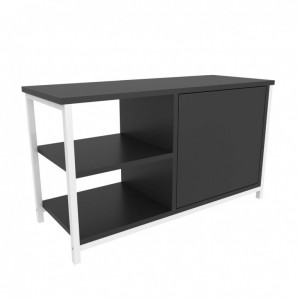 Comoda TV Salvador, Model Muskegon, 89.6x50.8x35.3 cm, Alb/Antracit - Img 4