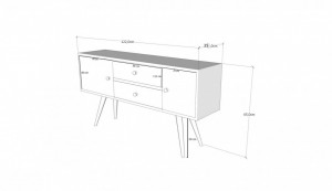 Comoda TV Salvador, Model Odense, 122x65x35 cm, Multicolor - Img 4