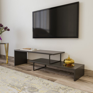 Comoda TV Salvador, Model Ovit, 120x45x30 cm, Antracit - Img 2