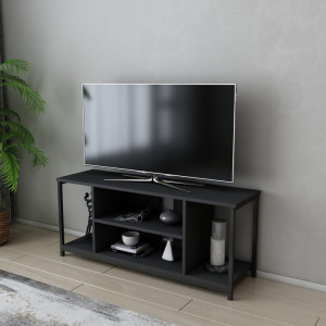 Comoda TV Salvador, Model Rinaldo, 120x50.8x35 cm, Negru/Antracit - Img 2