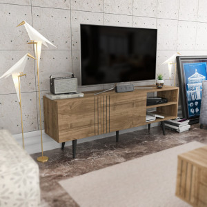 Comoda TV Salvador, Model Ronas, 160x38.6x35 cm, Nuc - Img 2
