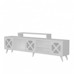 Comoda TV Salvador, Model Sinef, 180x45.7x29.5 cm, Alb - Img 2