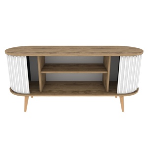 Comoda TV Salvador, Model Stor, 140x64x43 cm, Stejar/Alb - Img 9
