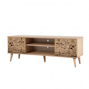 Comoda TV Salvador, Model Truva, 140x50x40 cm, Multicolor - Img 6