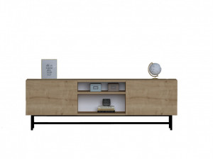Comoda TV Salvador, Model Tugi, 150x50x40 cm, Stejar safir - Img 3
