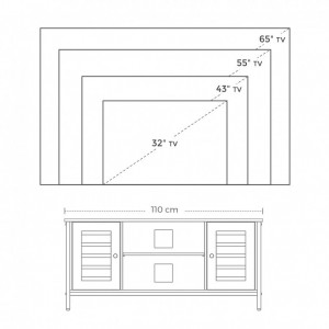 Comoda TV Vasagle, Model Rojas, 110x40x50 cm, Maro Rustic - Img 5