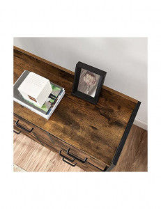 Comoda Vasagle, Model Hartman, 98x28.5x85 cm, Maro rustic/Negru - Img 4