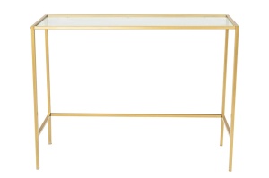 Consola Model Canvas, Auriu, 100x30x80 cm, blat sticla securizata - Img 5