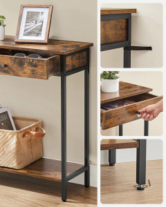 Consola Model Hammond, Maro rustic/Negru, 100x30x80 cm - Img 6