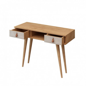 Consola Model Lawen, Stejar/Alb, 100x30x87.6 cm - Img 4