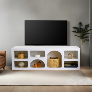 Consola Model Lorin, Alb, 160x38x51 cm - Img 6