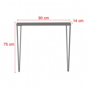 Consola Tetty Negru 90x14x75 cm - Img 3