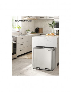 Cos de reciclare, Songmics, 2 compartimente, LTB60NL, 2 x 30 L - Img 2