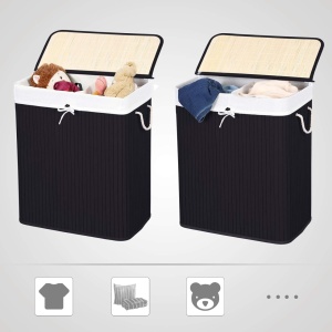 Cos de rufe Songmics Negru 51.5x31.5x61.5 cm - Img 6