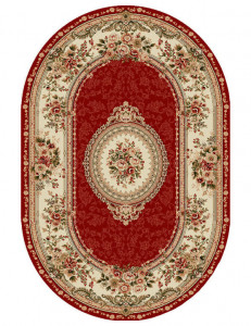 Covor Clasic, Lotos 571, Grena, 60x110 cm, Oval 1800 gr/mp - Img 1