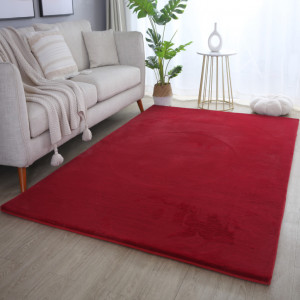 Covor Pouffy V1 Rosu 140 x 200cm - Img 1